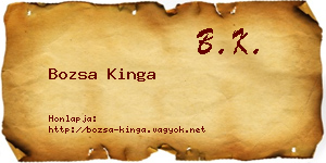 Bozsa Kinga névjegykártya