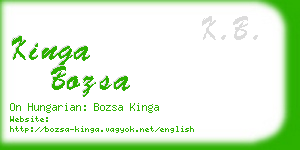 kinga bozsa business card